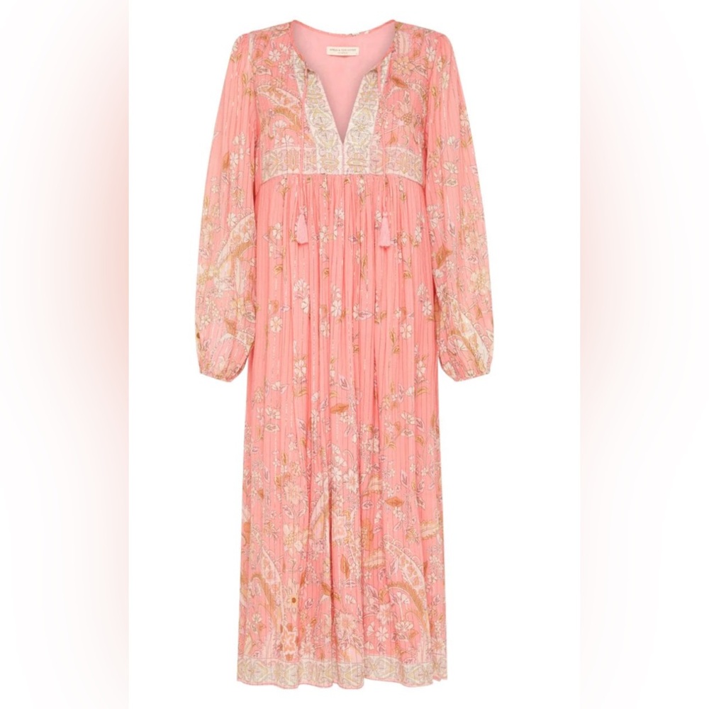 Spell Hendrix Boho Dress Small Dusty Pink
